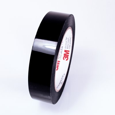 1/2" 3M 1318 Polyester Film Electrical Tape with Acrylic Adhesive 130°C, black, 1/2" wide x  72 YD roll