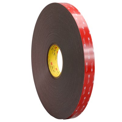 1" 3M 4979F Acrylic Foam Tape with Acrylic Adhesive, black, 1" wide x  36 YD roll