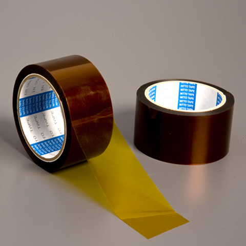 1/2" Nitto P-224 AMB Kapton Polyimide Film Electrical Tape with Acrylic Adhesive 155°C, amber, 1/2" wide x  36 YD roll